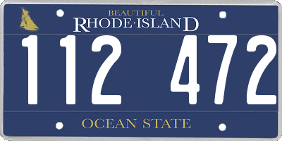 RI license plate 112472