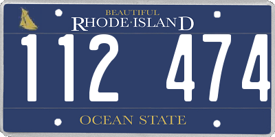 RI license plate 112474