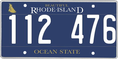 RI license plate 112476
