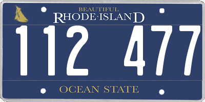 RI license plate 112477