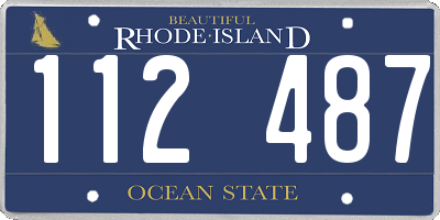 RI license plate 112487