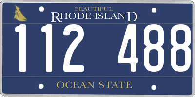 RI license plate 112488