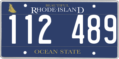 RI license plate 112489