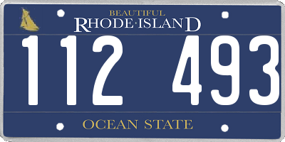 RI license plate 112493