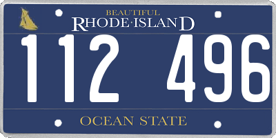 RI license plate 112496