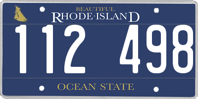 RI license plate 112498