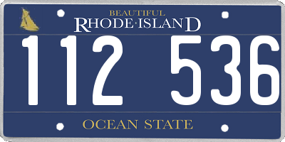RI license plate 112536