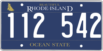RI license plate 112542