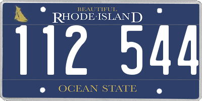 RI license plate 112544