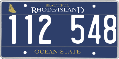 RI license plate 112548