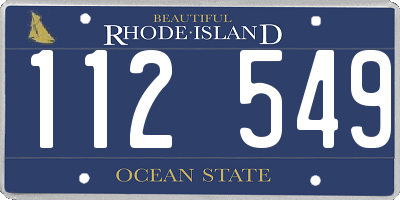 RI license plate 112549