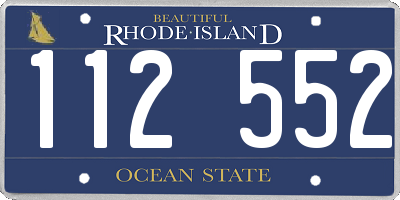 RI license plate 112552