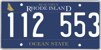 RI license plate 112553