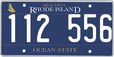RI license plate 112556