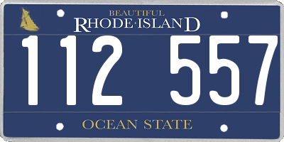 RI license plate 112557