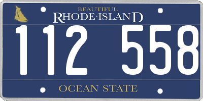 RI license plate 112558