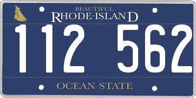 RI license plate 112562
