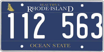 RI license plate 112563