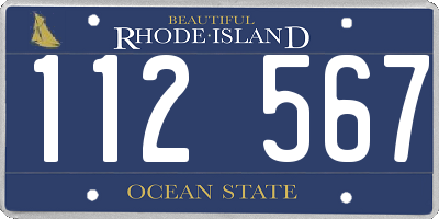 RI license plate 112567
