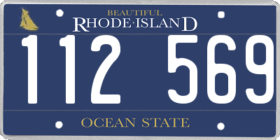 RI license plate 112569