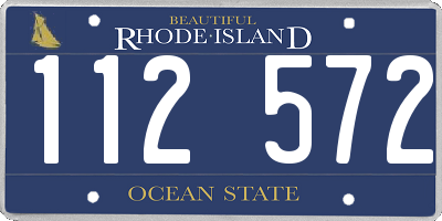 RI license plate 112572