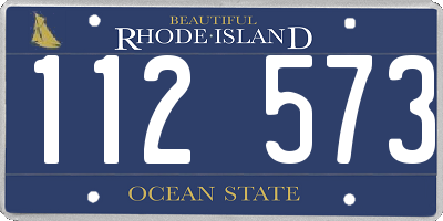RI license plate 112573