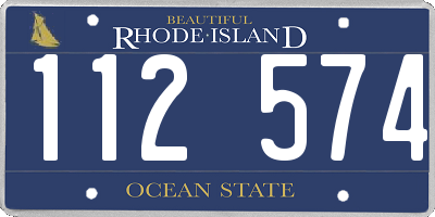 RI license plate 112574