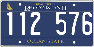 RI license plate 112576
