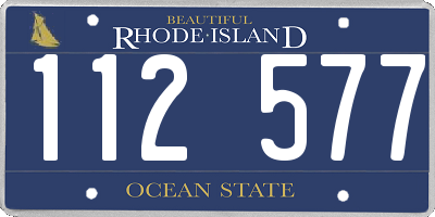 RI license plate 112577