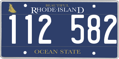 RI license plate 112582