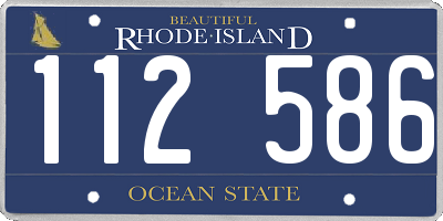 RI license plate 112586