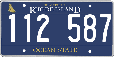 RI license plate 112587