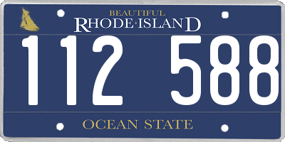 RI license plate 112588