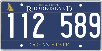 RI license plate 112589