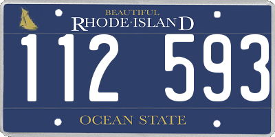 RI license plate 112593