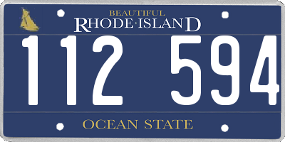 RI license plate 112594