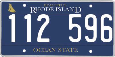 RI license plate 112596