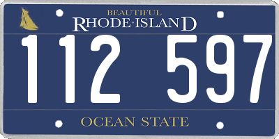 RI license plate 112597