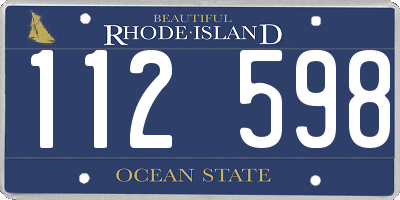 RI license plate 112598
