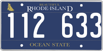 RI license plate 112633