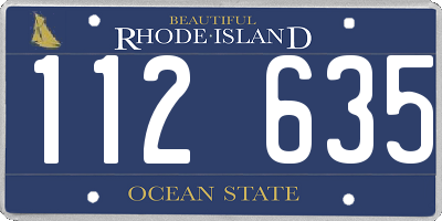 RI license plate 112635