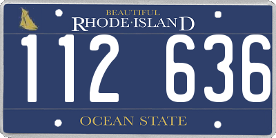 RI license plate 112636