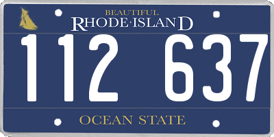 RI license plate 112637