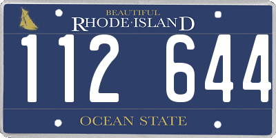 RI license plate 112644