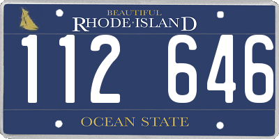RI license plate 112646
