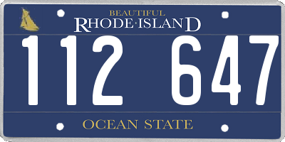 RI license plate 112647
