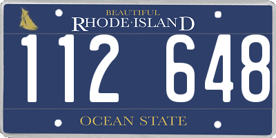 RI license plate 112648