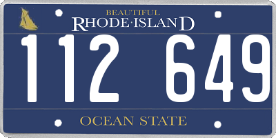 RI license plate 112649