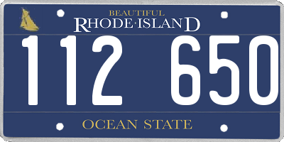 RI license plate 112650