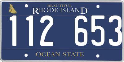 RI license plate 112653